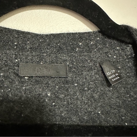 ATM Cashmere Open Front Cardigan Sweater in Grey Donegal - Picture 4 of 7